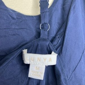 Lunya silk pajama set navy medium